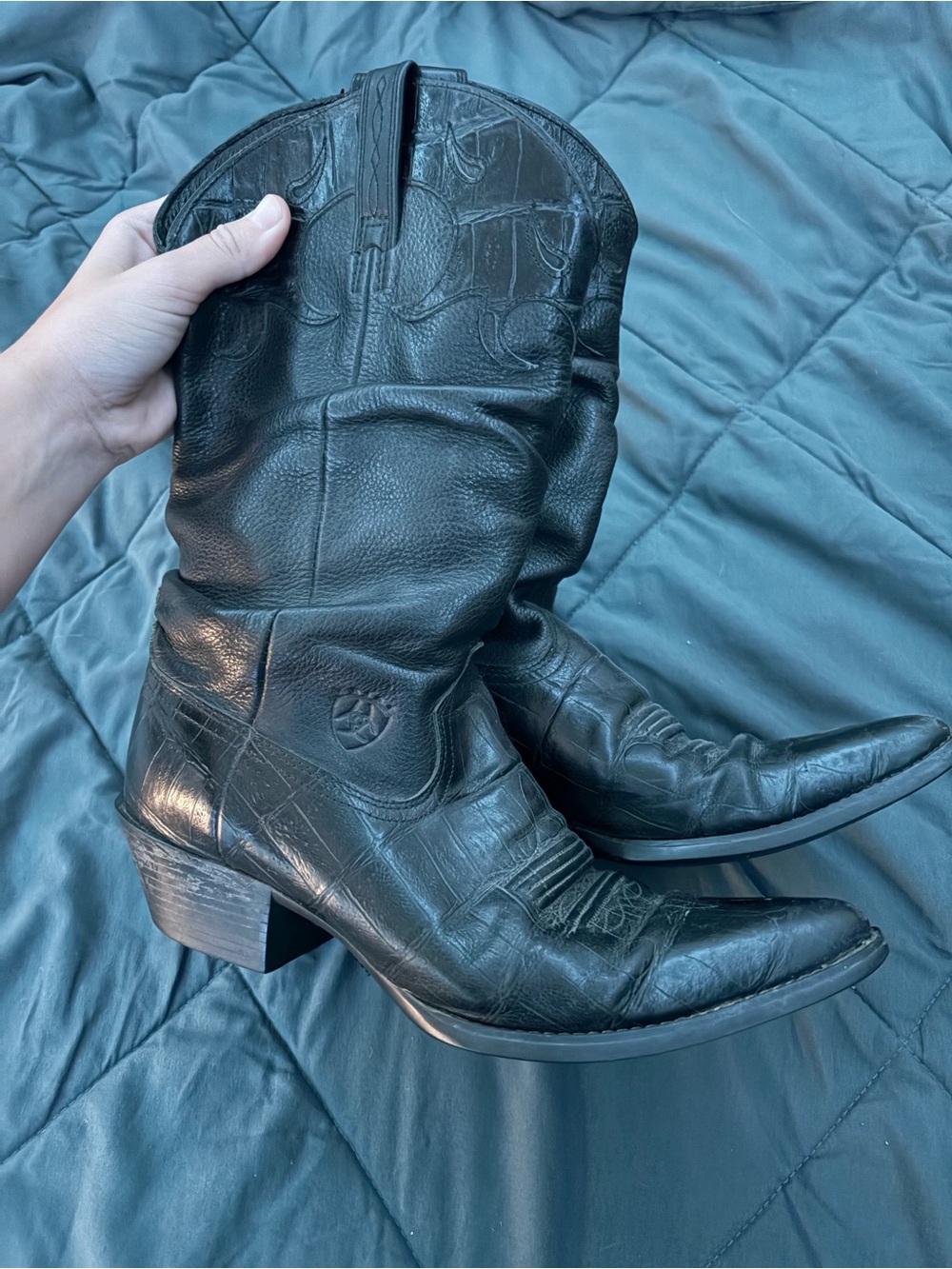 Ariat Black Western Leather Ankle Boots - Women's